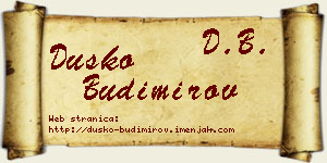 Duško Budimirov vizit kartica